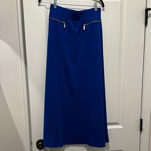 Blue Women's Skirt with Zipper Accents